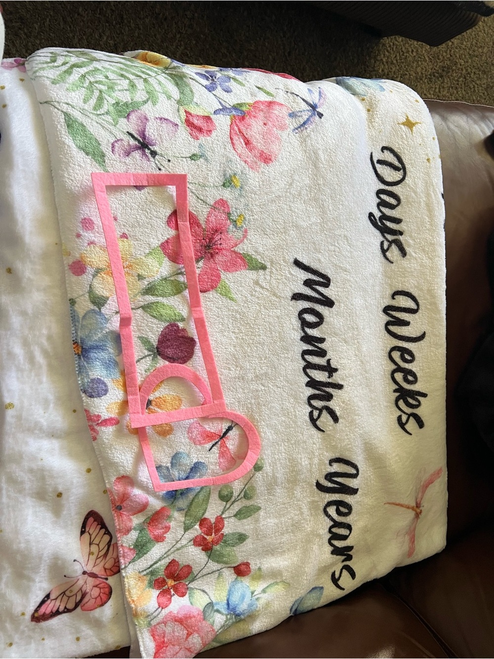 Amazon Floral Milestone Blanket with Pink Month Tracker